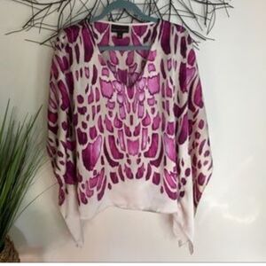 DANA BUCHMAN KAFTAN PUPLE TOP BLOUSE SZ SMALL BEAUTIFUL 😍